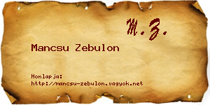 Mancsu Zebulon névjegykártya